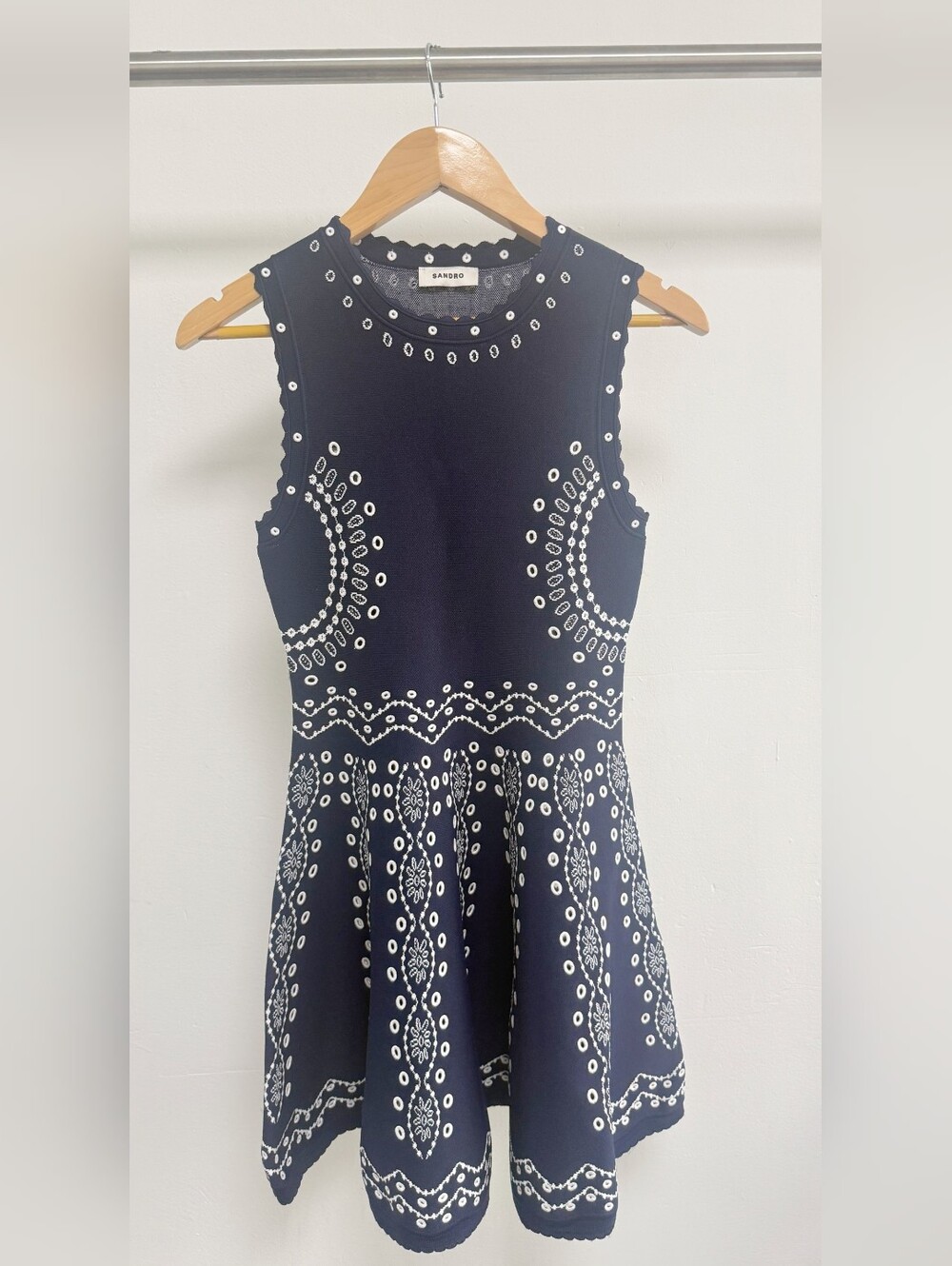 Sandro Capri Scarf Print Knit Short Dress - Picture 5 of 11